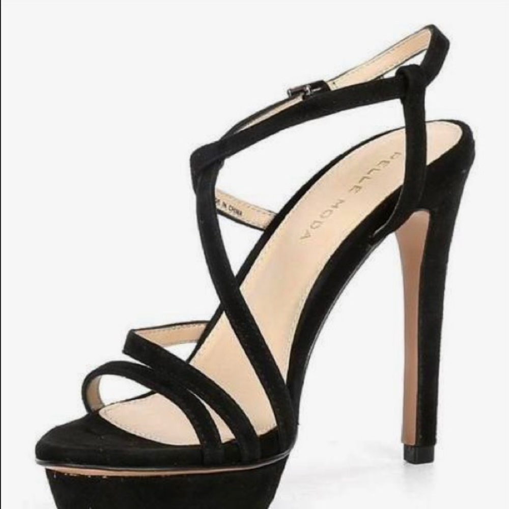 🆕 Pelle Moda black suede platform dress sandals